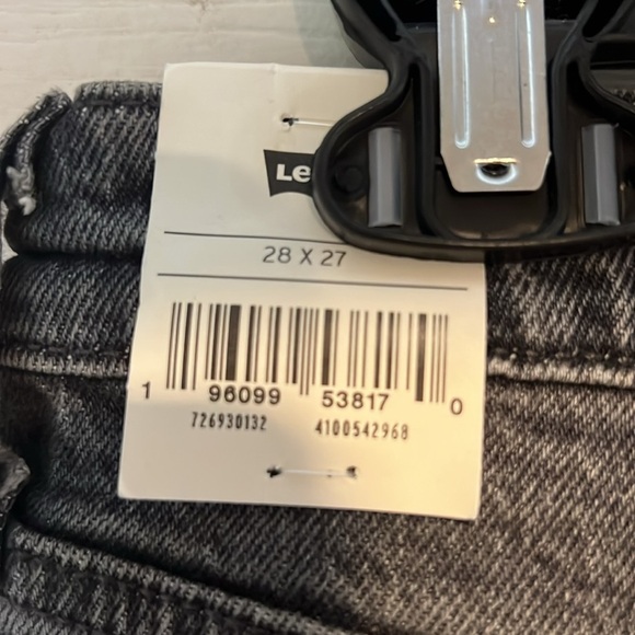 NWT Women’s Faded Black Button-fly No Rips LEVI’S Ribcage Straight Ankle Pants - Picture 2 of 11